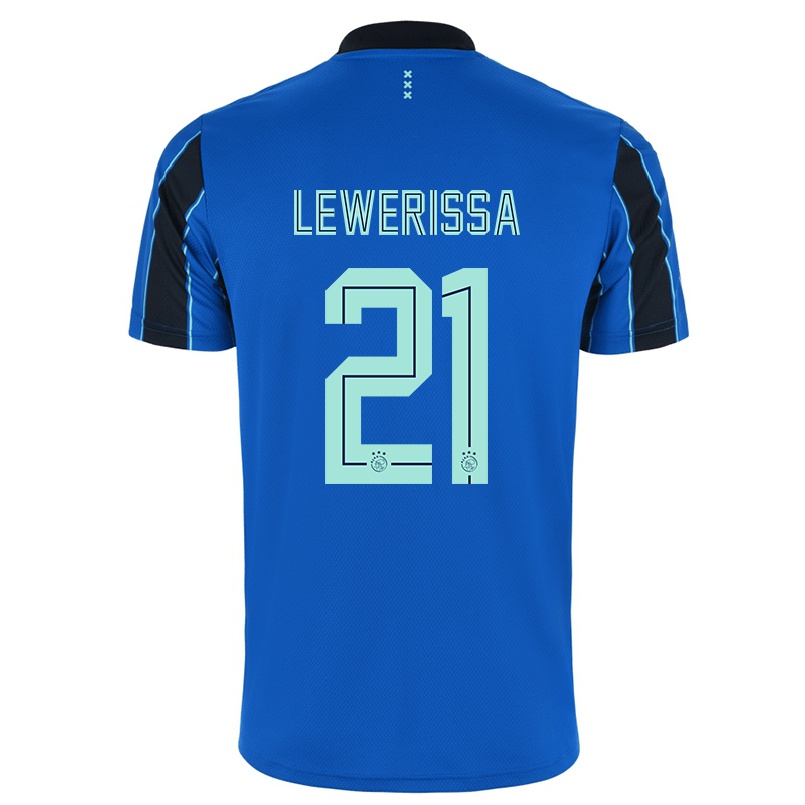 Niño Fútbol Camiseta Vanity Lewerissa #21 Azul Negro 2ª Equipación 2021/22 Camisa Chile