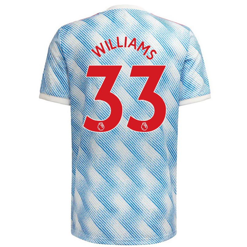 Niño Fútbol Camiseta Brandon Williams #33 Azul Blanco 2ª Equipación 2021/22 Camisa Chile