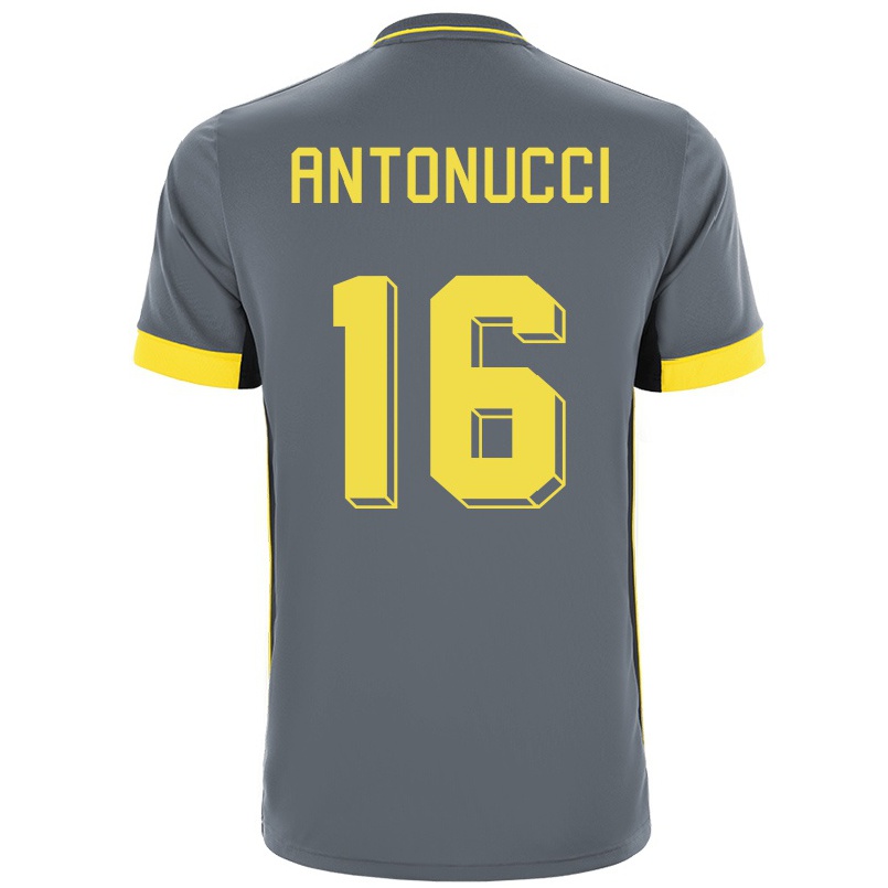 Niño Fútbol Camiseta Francesco Antonucci #16 Gris Negro 2ª Equipación 2021/22 Camisa Chile