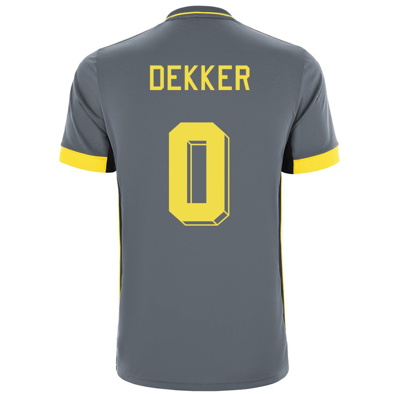 Niño Fútbol Camiseta Tjeerd Dekker #0 Gris Negro 2ª Equipación 2021/22 Camisa Chile
