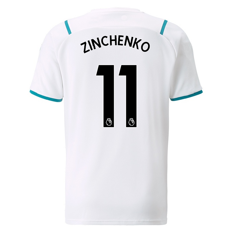 Niño Fútbol Camiseta Oleksandr Zinchenko #11 Blanco 2ª Equipación 2021/22 Camisa Chile