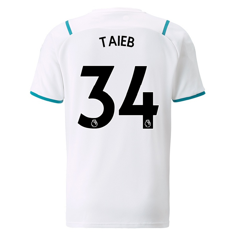 Niño Fútbol Camiseta Karima Benameur Taieb #34 Blanco 2ª Equipación 2021/22 Camisa Chile