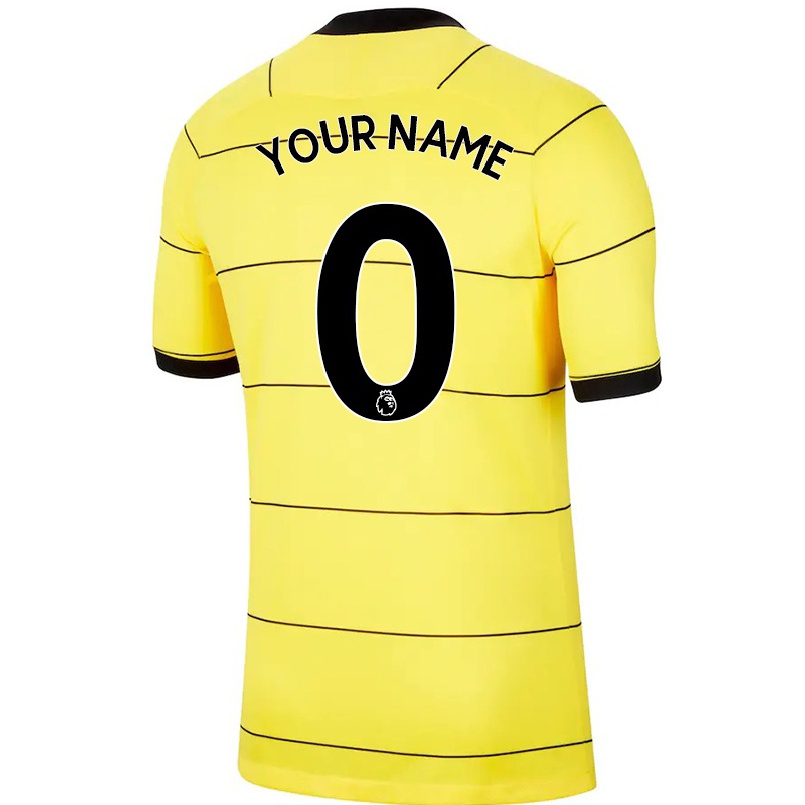 Niño Fútbol Camiseta Tu Nombre #0 Amarillo 2ª Equipación 2021/22 Camisa Chile