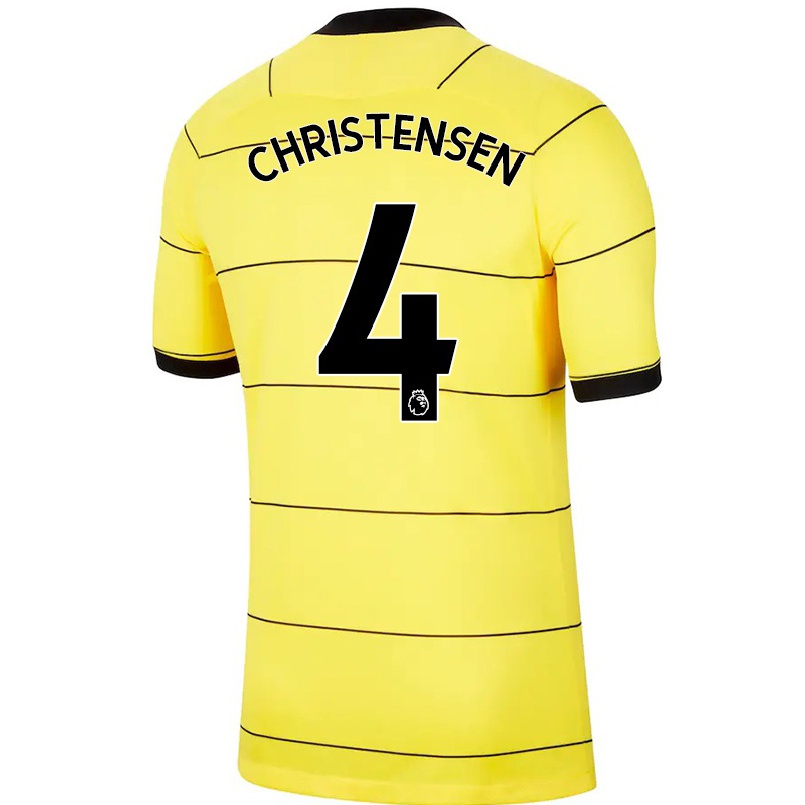 Niño Fútbol Camiseta Andreas Christensen #4 Amarillo 2ª Equipación 2021/22 Camisa Chile