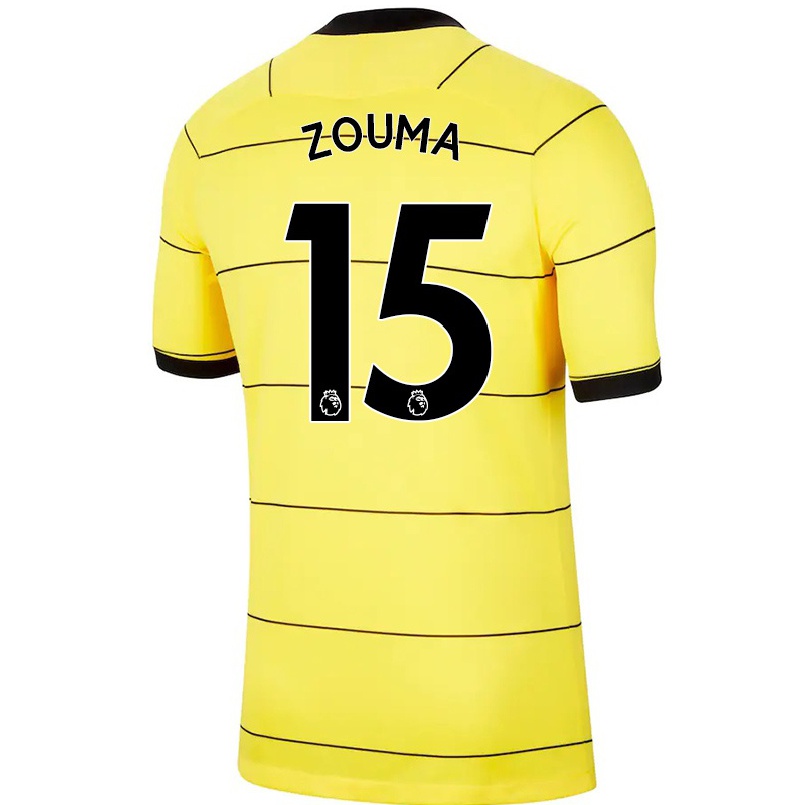 Niño Fútbol Camiseta Kurt Zouma #15 Amarillo 2ª Equipación 2021/22 Camisa Chile