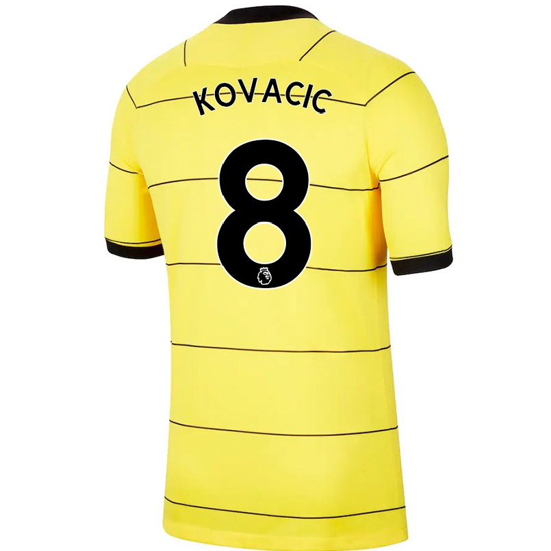 Niño Fútbol Camiseta Mateo Kovacic #8 Amarillo 2ª Equipación 2021/22 Camisa Chile