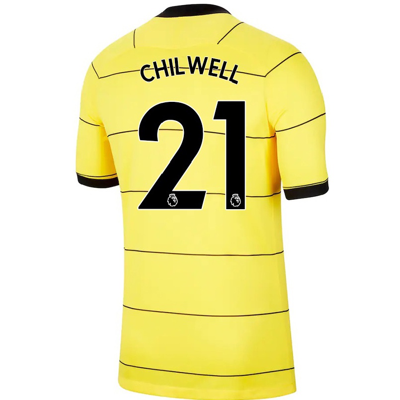 Niño Fútbol Camiseta Ben Chilwell #21 Amarillo 2ª Equipación 2021/22 Camisa Chile
