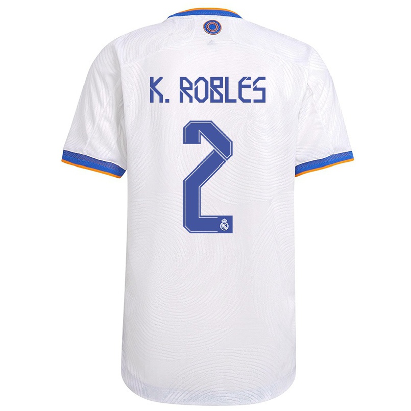 Niño Fútbol Camiseta Kenti Robles #2 Blanco 1ª Equipación 2021/22 Camisa Chile