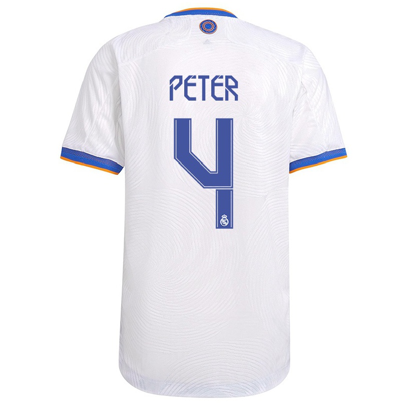 Niño Fútbol Camiseta Babett Peter #4 Blanco 1ª Equipación 2021/22 Camisa Chile