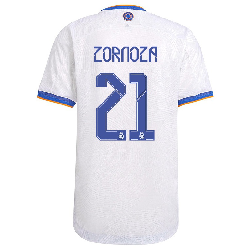 Niño Fútbol Camiseta Claudia Zornoza #21 Blanco 1ª Equipación 2021/22 Camisa Chile