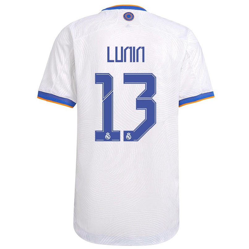 Niño Fútbol Camiseta Andriy Lunin #13 Blanco 1ª Equipación 2021/22 Camisa Chile