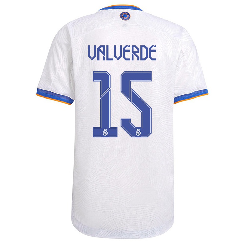 Niño Fútbol Camiseta Fede Valverde #15 Blanco 1ª Equipación 2021/22 Camisa Chile