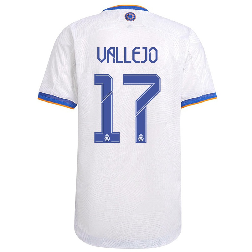 Niño Fútbol Camiseta Hugo Vallejo #17 Blanco 1ª Equipación 2021/22 Camisa Chile