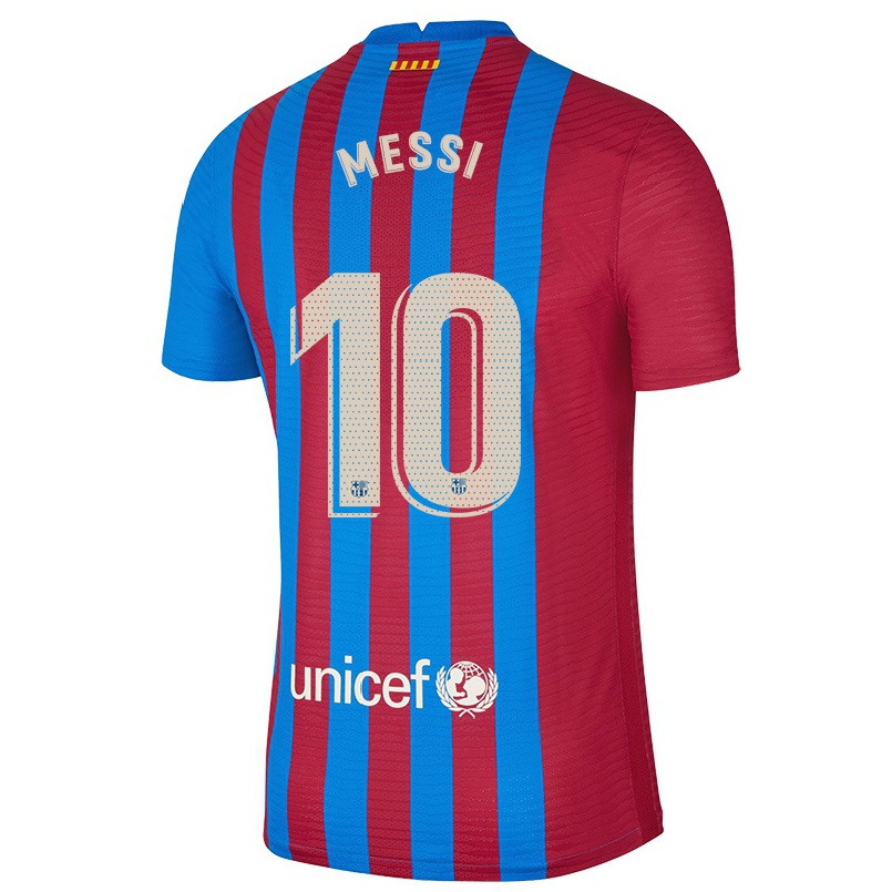 Niño Fútbol Camiseta Lionel Messi #10 Azul Granate 1ª Equipación 2021/22 Camisa Chile