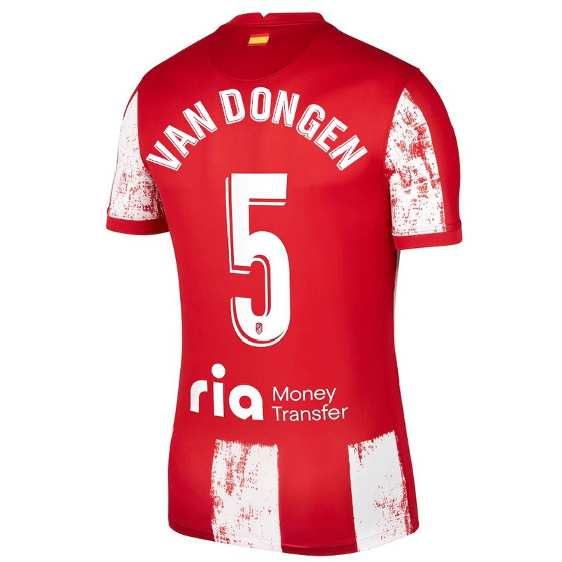 Niño Fútbol Camiseta Merel Van Dongen #5 Rojo Blanco 1ª Equipación 2021/22 Camisa Chile