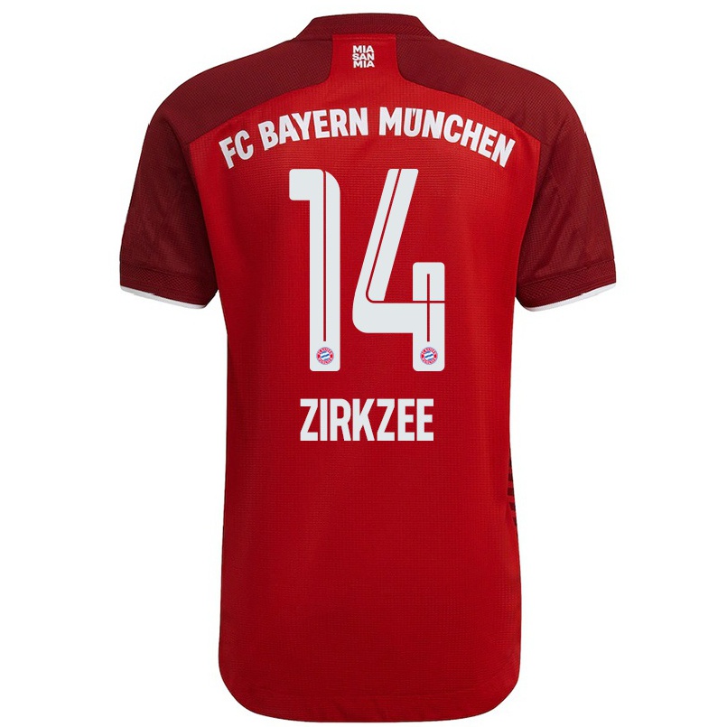Niño Fútbol Camiseta Joshua Zirkzee #14 Rojo Oscuro 1ª Equipación 2021/22 Camisa Chile