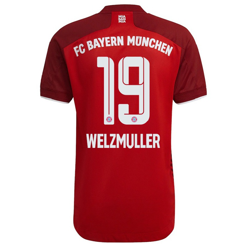 Niño Fútbol Camiseta Maximilian Welzmuller #19 Rojo Oscuro 1ª Equipación 2021/22 Camisa Chile