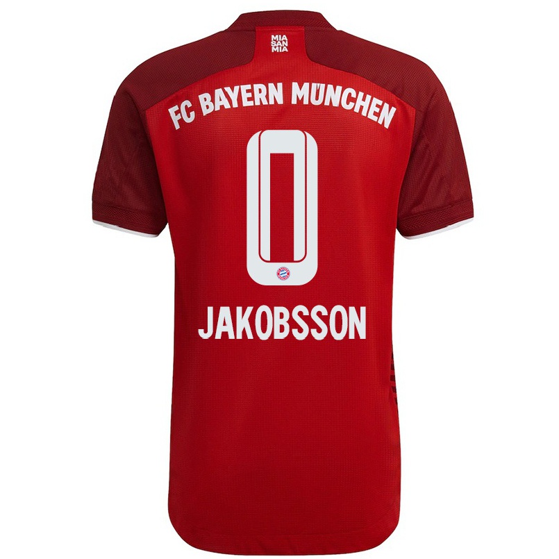 Niño Fútbol Camiseta Sofia Jakobsson #0 Rojo Oscuro 1ª Equipación 2021/22 Camisa Chile