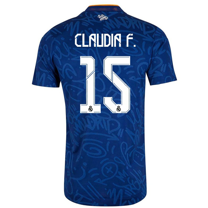 Niño Fútbol Camiseta Claudia Florentino #15 Azul Oscuro 2ª Equipación 2021/22 Camisa Chile