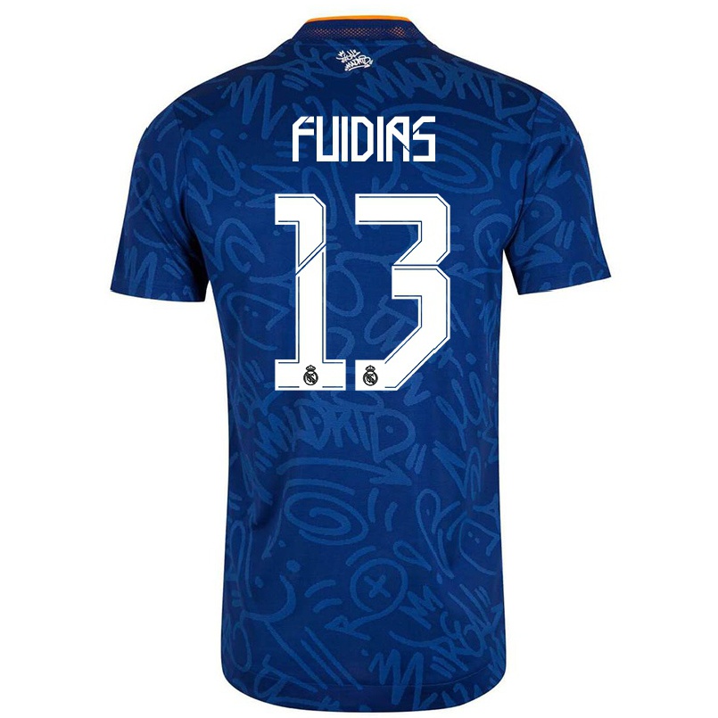 Niño Fútbol Camiseta Toni Fuidias #13 Azul Oscuro 2ª Equipación 2021/22 Camisa Chile
