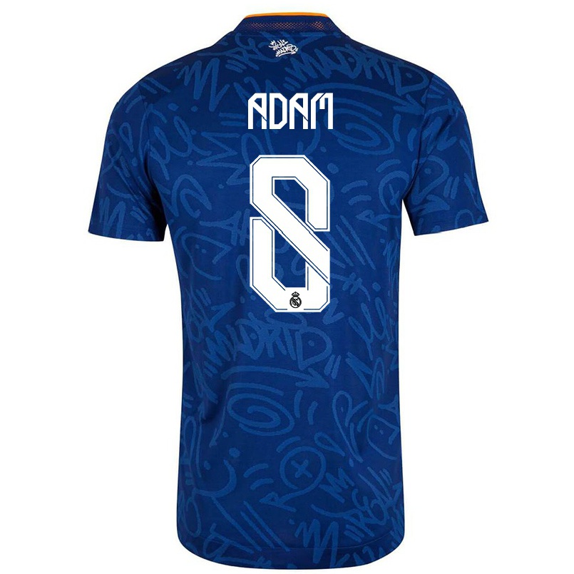 Niño Fútbol Camiseta Hanga Adam #8 Azul Oscuro 2ª Equipación 2021/22 Camisa Chile