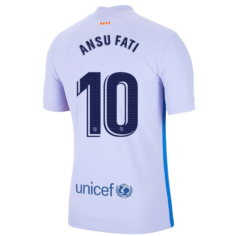 Niño Fútbol Camiseta Ansu Fati #10 Violeta Claro 2ª Equipación 2021/22 Camisa Chile