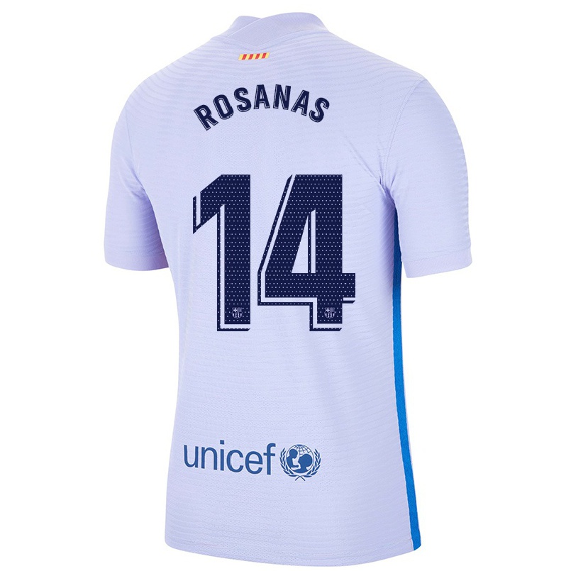 Niño Fútbol Camiseta Sergi Rosanas #14 Violeta Claro 2ª Equipación 2021/22 Camisa Chile