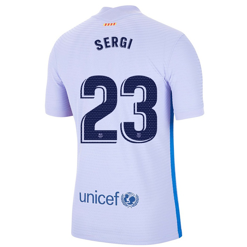 Niño Fútbol Camiseta Martinez Sergi #23 Violeta Claro 2ª Equipación 2021/22 Camisa Chile