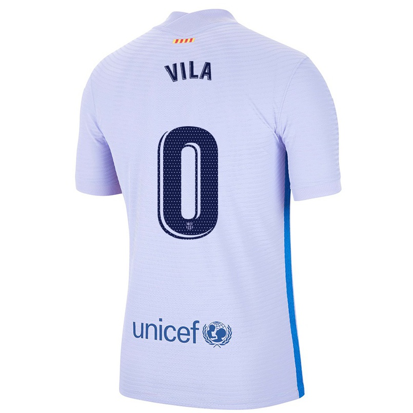Niño Fútbol Camiseta Ramon Vila #0 Violeta Claro 2ª Equipación 2021/22 Camisa Chile