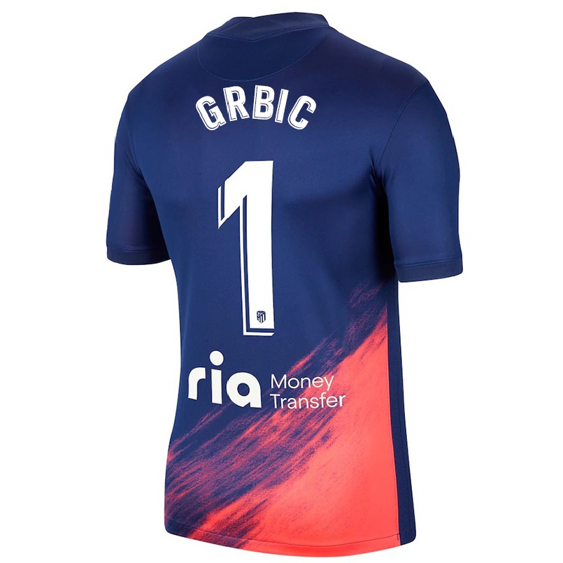 Niño Fútbol Camiseta Ivo Grbic #1 Azul Oscuro Naranja 2ª Equipación 2021/22 Camisa Chile