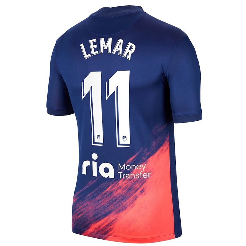 Niño Fútbol Camiseta Thomas Lemar #11 Azul Oscuro Naranja 2ª Equipación 2021/22 Camisa Chile