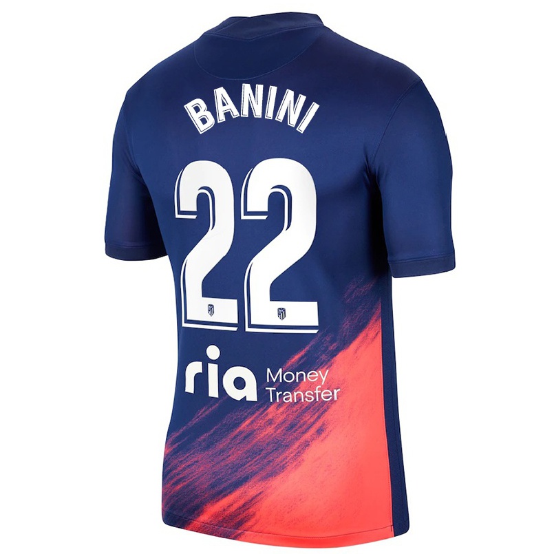 Niño Fútbol Camiseta Estefania Banini #22 Azul Oscuro Naranja 2ª Equipación 2021/22 Camisa Chile
