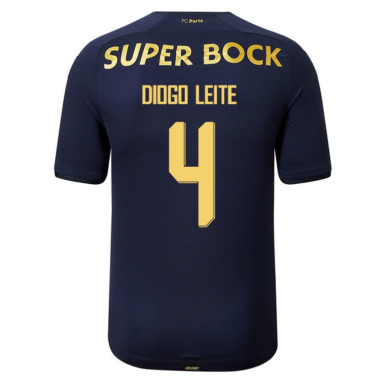 Niño Fútbol Camiseta Diogo Leite #4 Azul Marino 2ª Equipación 2021/22 Camisa Chile