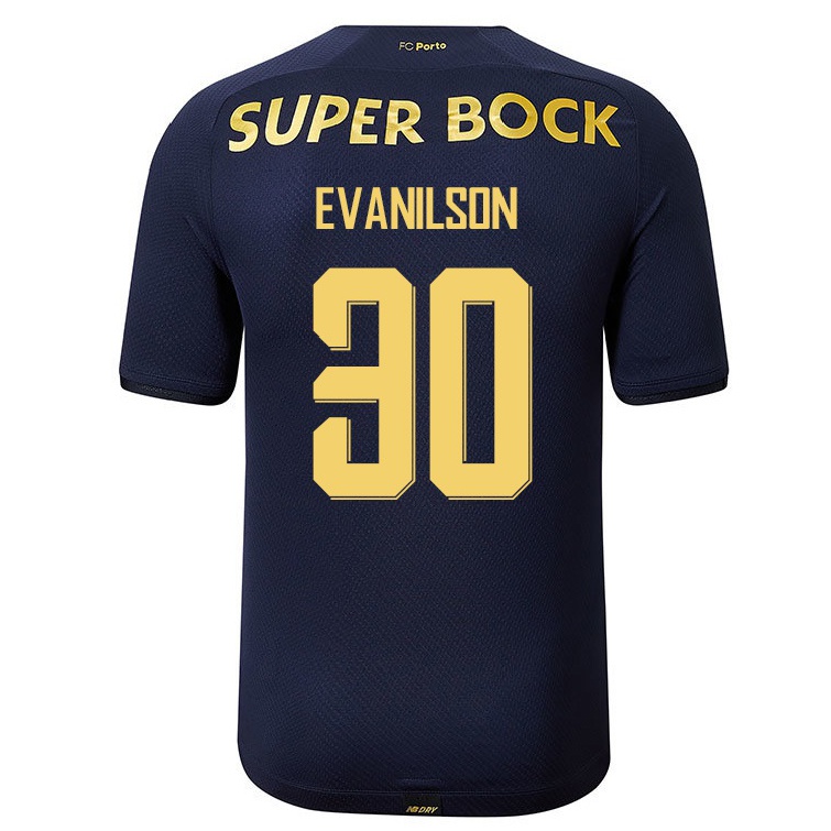 Niño Fútbol Camiseta Evanilson #30 Azul Marino 2ª Equipación 2021/22 Camisa Chile