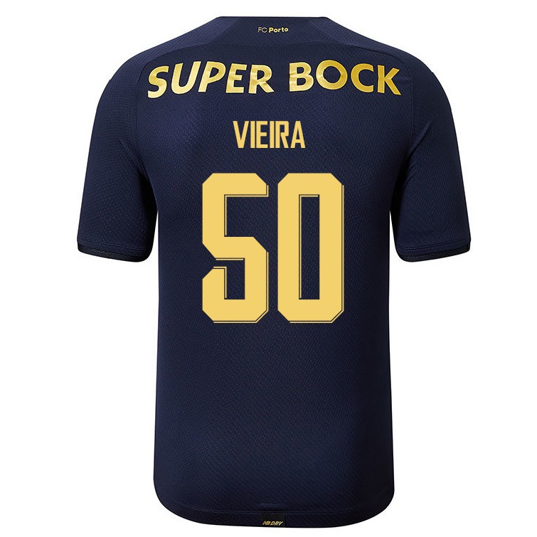 Niño Fútbol Camiseta Fabio Vieira #50 Azul Marino 2ª Equipación 2021/22 Camisa Chile