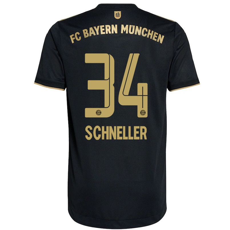 Niño Fútbol Camiseta Lukas Schneller #34 Negro 2ª Equipación 2021/22 Camisa Chile
