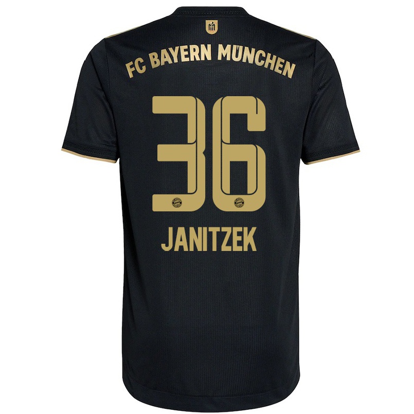 Niño Fútbol Camiseta Justin Janitzek #36 Negro 2ª Equipación 2021/22 Camisa Chile