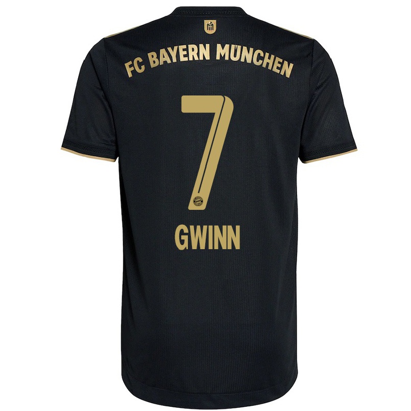 Niño Fútbol Camiseta Giulia Gwinn #7 Negro 2ª Equipación 2021/22 Camisa Chile
