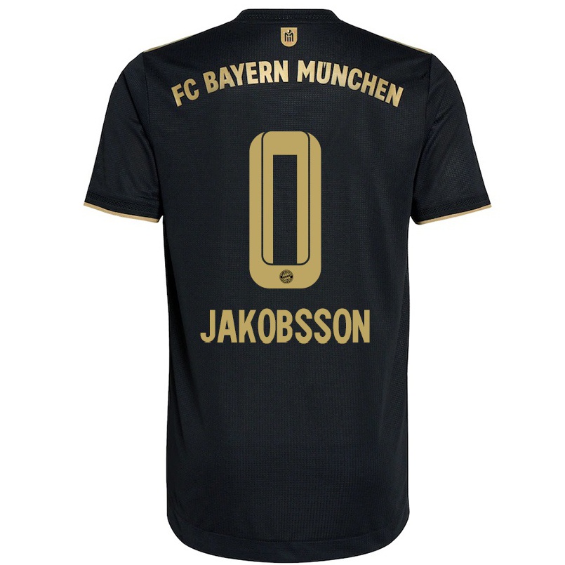 Niño Fútbol Camiseta Sofia Jakobsson #0 Negro 2ª Equipación 2021/22 Camisa Chile