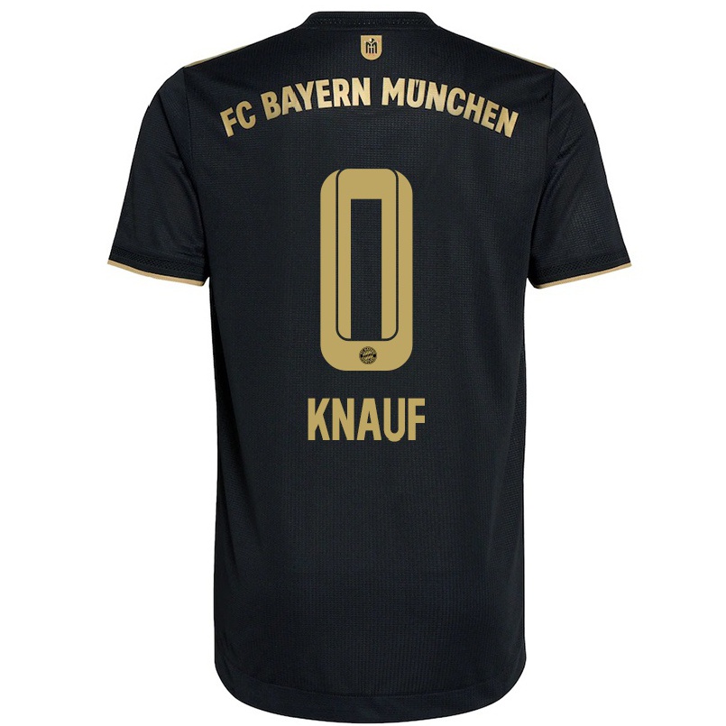 Niño Fútbol Camiseta Moritz Knauf #0 Negro 2ª Equipación 2021/22 Camisa Chile