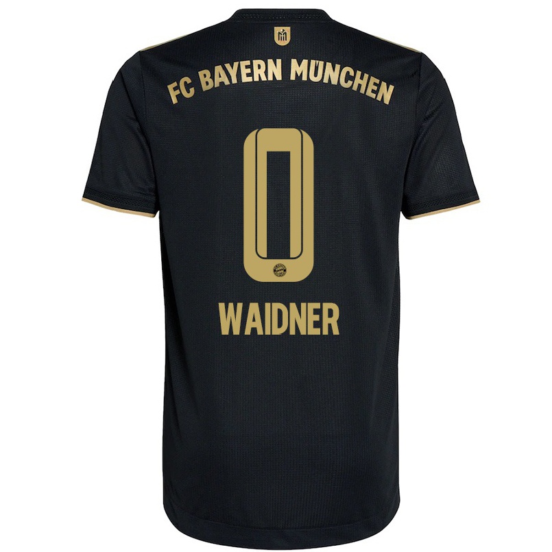 Niño Fútbol Camiseta Dennis Waidner #0 Negro 2ª Equipación 2021/22 Camisa Chile