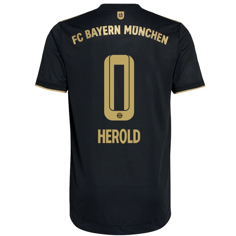 Niño Fútbol Camiseta David Herold #0 Negro 2ª Equipación 2021/22 Camisa Chile