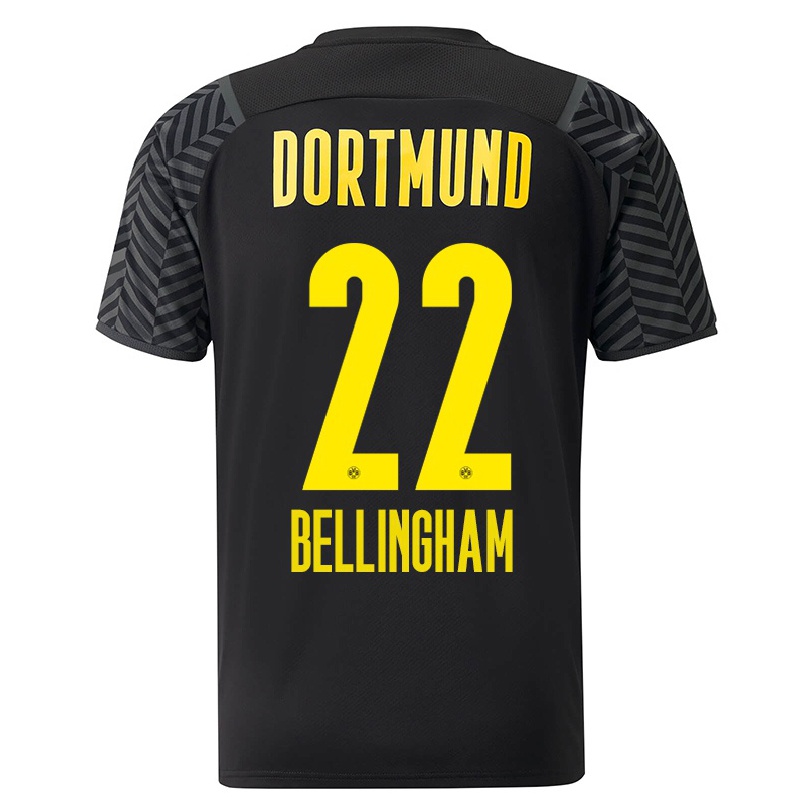 Niño Fútbol Camiseta Jude Bellingham #22 Gris Negro 2ª Equipación 2021/22 Camisa Chile