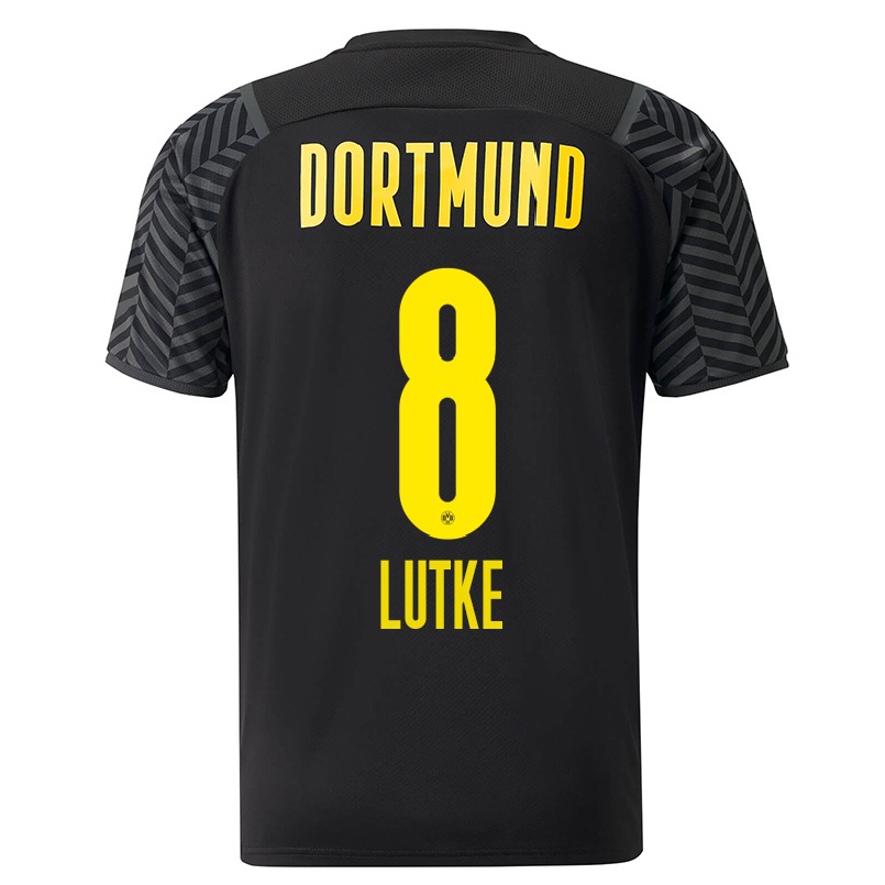 Niño Fútbol Camiseta Dennis Lutke-frie #8 Gris Negro 2ª Equipación 2021/22 Camisa Chile
