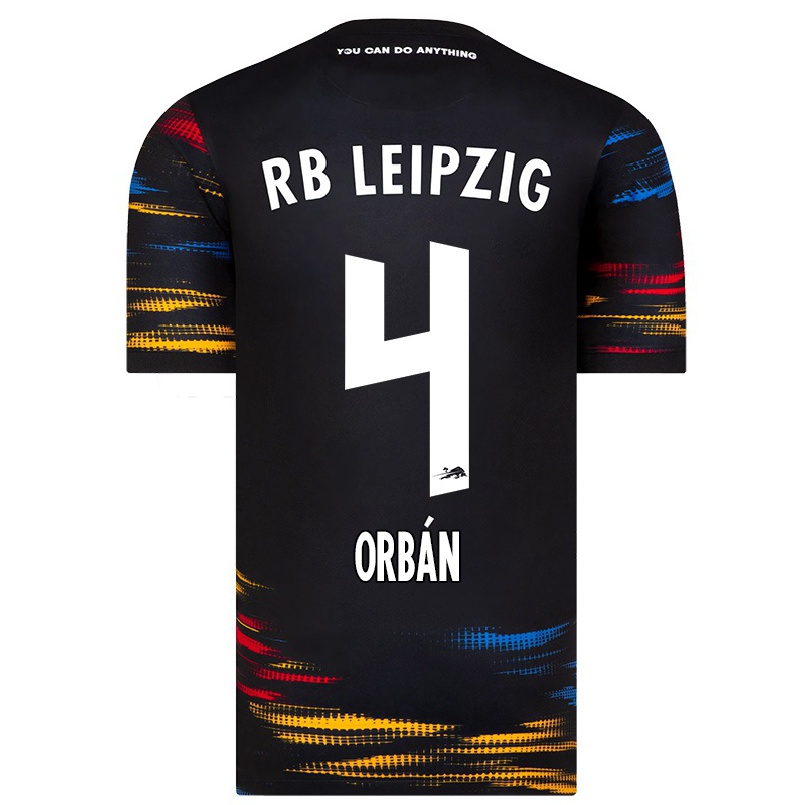 Niño Fútbol Camiseta Willi Orban #4 Negro Amarillo 2ª Equipación 2021/22 Camisa Chile