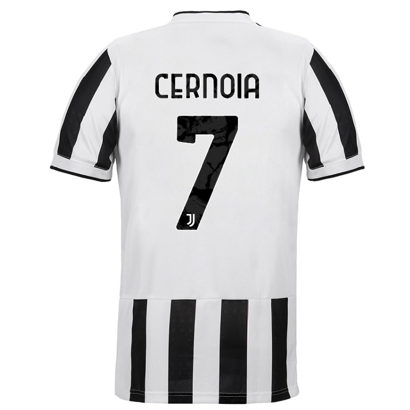 Niño Fútbol Camiseta Valentina Cernoia #7 Blanco Negro 1ª Equipación 2021/22 Camisa Chile