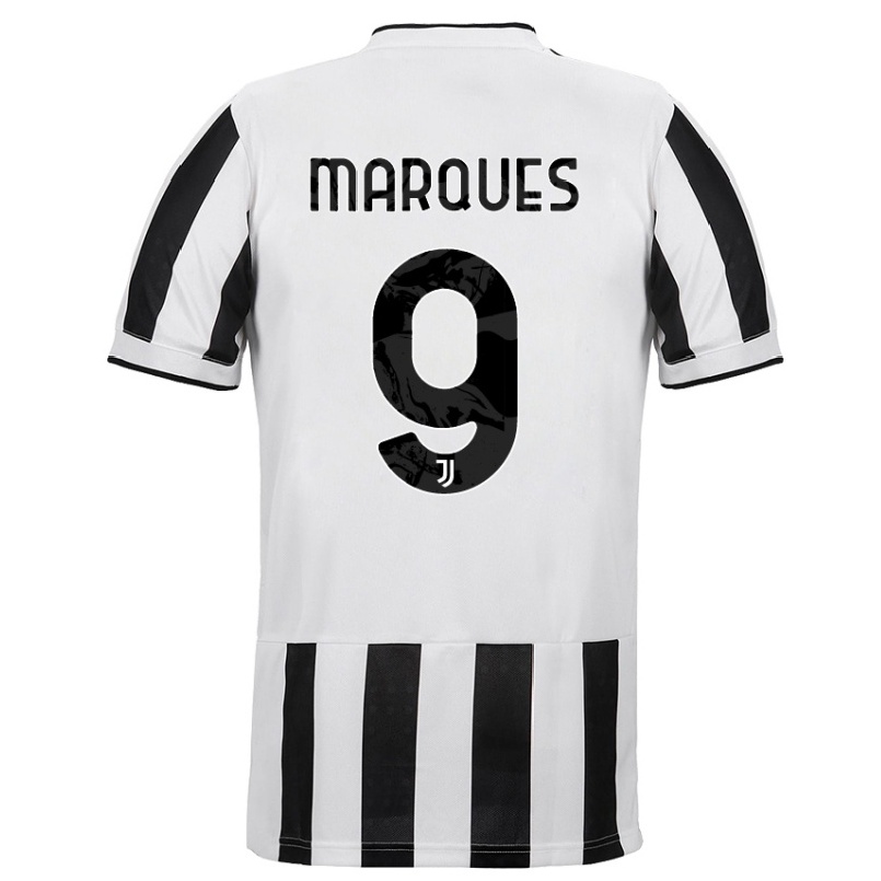 Niño Fútbol Camiseta Alejandro Marques #9 Blanco Negro 1ª Equipación 2021/22 Camisa Chile