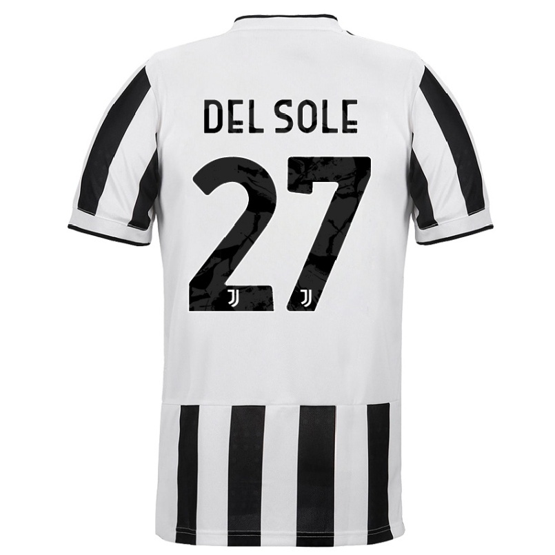 Niño Fútbol Camiseta Ferdinando Del Sole #27 Blanco Negro 1ª Equipación 2021/22 Camisa Chile