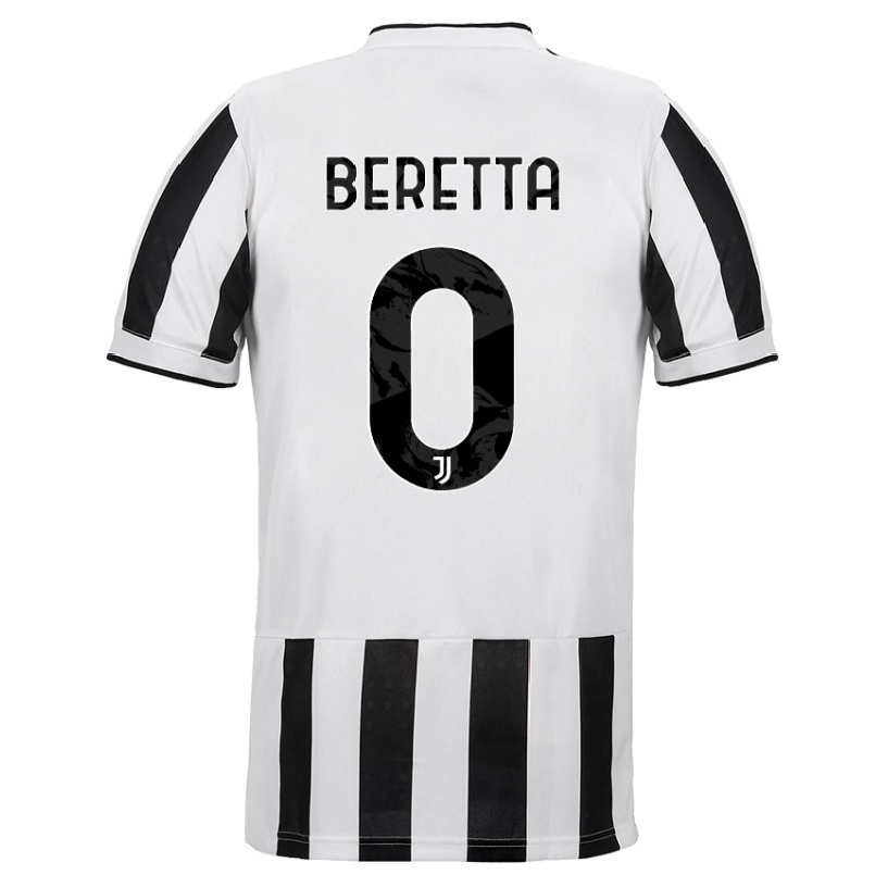 Niño Fútbol Camiseta Beatrice Beretta #0 Blanco Negro 1ª Equipación 2021/22 Camisa Chile