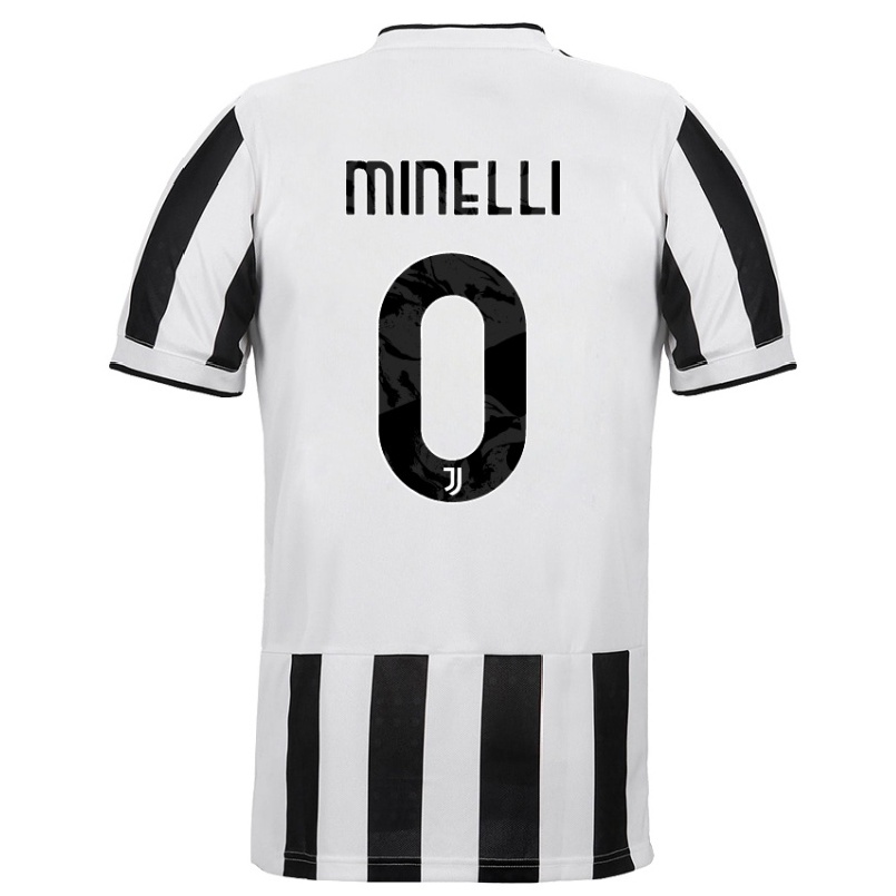 Niño Fútbol Camiseta Alessandro Minelli #0 Blanco Negro 1ª Equipación 2021/22 Camisa Chile